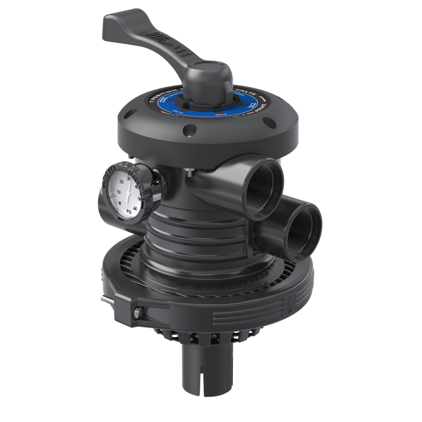 1 1/2" Top - mount 7 - function sand filter valve Praher/Doughboy replacement - WaterwayAce Pools Supplies