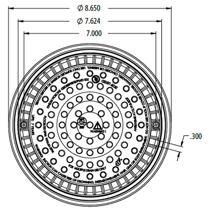 8" Anti - Vortex Drain - WaterwayAce Pools Supplies