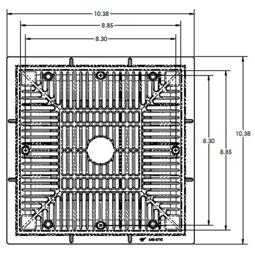 9" x 9" grate & frame - WaterwayAce Pools Supplies