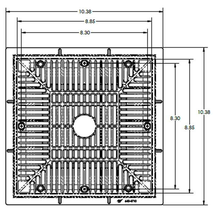9" x 9" grate & frame - WaterwayAce Pools Supplies