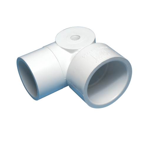 90° street ell - 1 1/2" S x 1 1/2" spigot x 1/8" FPT side outlet - WaterwayAce Pools Supplies
