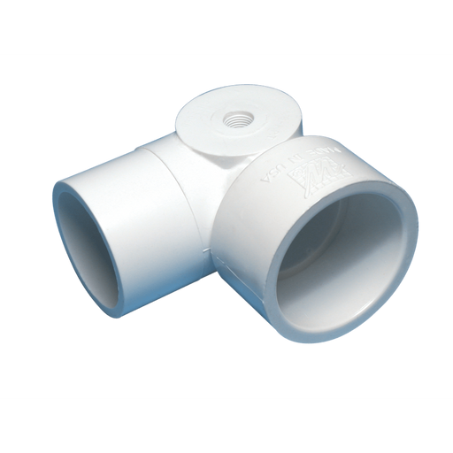 90° street ell - 1 1/2" S x 1 1/2" spigot x 1/8" FPT side outlet - WaterwayAce Pools Supplies