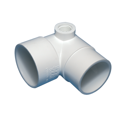 90° street ell - 2" S x 2" spigot x 1/2" FPT left side outlet - WaterwayAce Pools Supplies